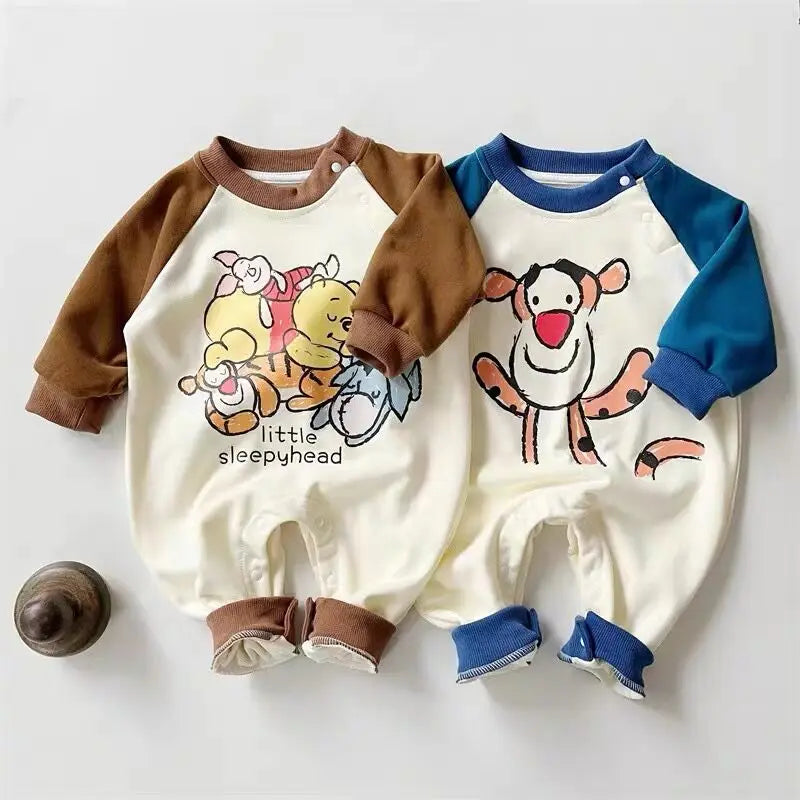 Winnie the Pooh Jumpsuits Toddler Baby Autumn Winter Onesies 0-24Months