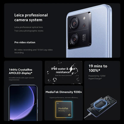 Xiaomi 13T Pro Global Version 6.67" 144Hz AMOLED Display 5G 50MP Leica Camera 5000mAh Battery 120W HyperCharge IP68 Waterproof