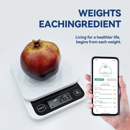 SMART Kitchen Scale Nutrition Scale Smart Food Calories Scale Cook Bake Digital Scale with Nutrition Calculator APP  5kg/0.1g/1g