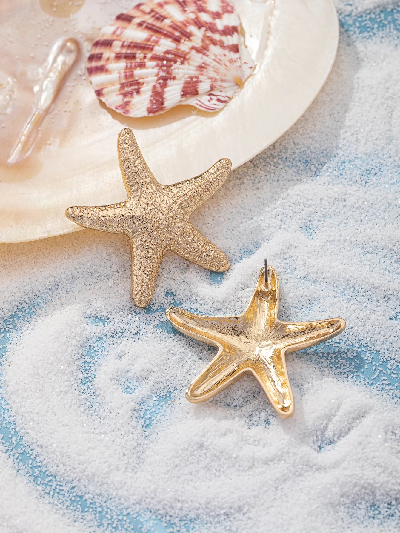 1 pair of Summer Starfish Stud Earrings - Classic Sea Style