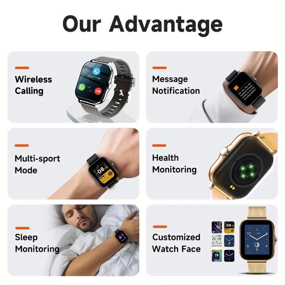 Simson SmartWatch Android Phone 1.44" Color Screen Full Touch Custom Dial Smart Watch with Bluetooth Call