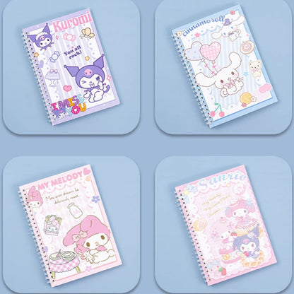 MINISO Kawaii Sanrio Kuromi Coil Notebook A5 Notebook Exercise Book Girls Cute Stationery Cinnamoroll Learning Stationery Notepad Diary