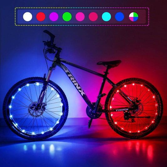 2 Pack LED Bicycle Wheel Light, 7 Colours In One Waterproof Bicycle Lights