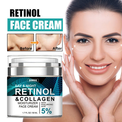 Advanced Retinol Collagen Cream For Face With 5  Hyaluronic Acid Anti-Aging Cream Anti Wrinkle Reduce Fine Lines Lifting And Firming Cream 24-Hour Facial Care Suitable For All Skin Types