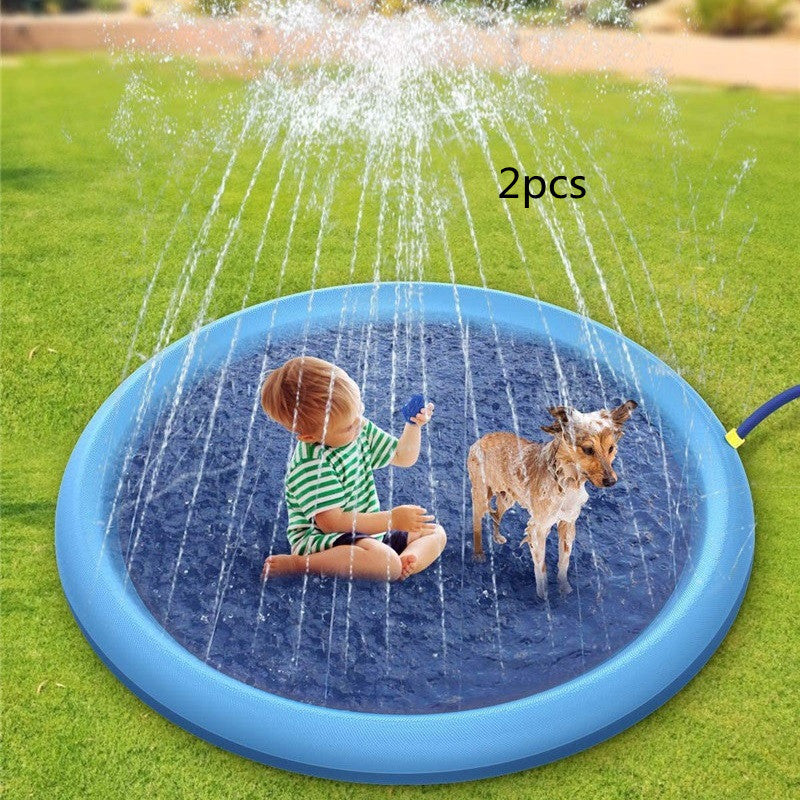 Pool Summer Outdoor Water Toys Fun Backyard Fountain Play Mat Non-Slip Splash Pad For Kids And Pet Dog