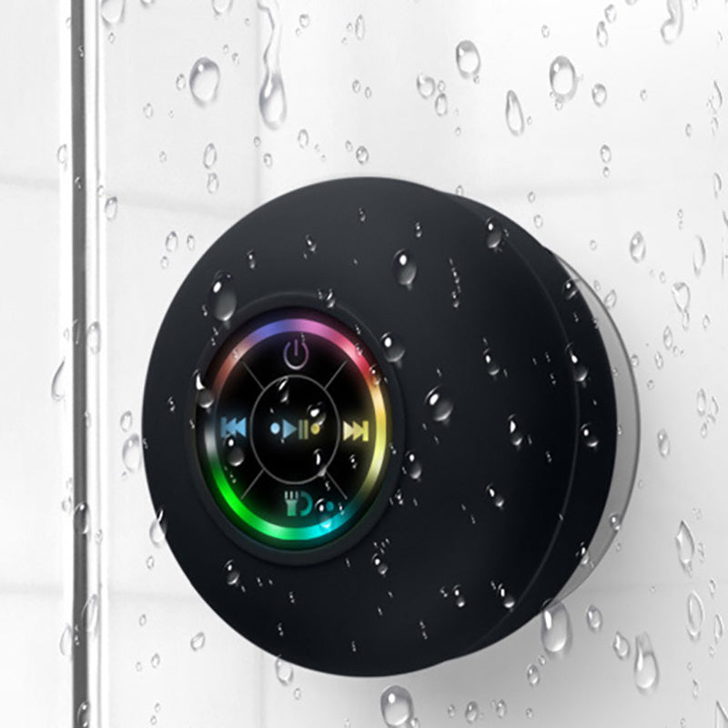 Big Suction Cup Waterproof Shower Bluetooth Speaker LED Light Emitting