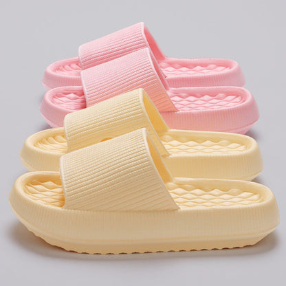 Summer EVA Slippers Solid Color Rhombus Stripe Anti-slip Slippers New Home Shoes