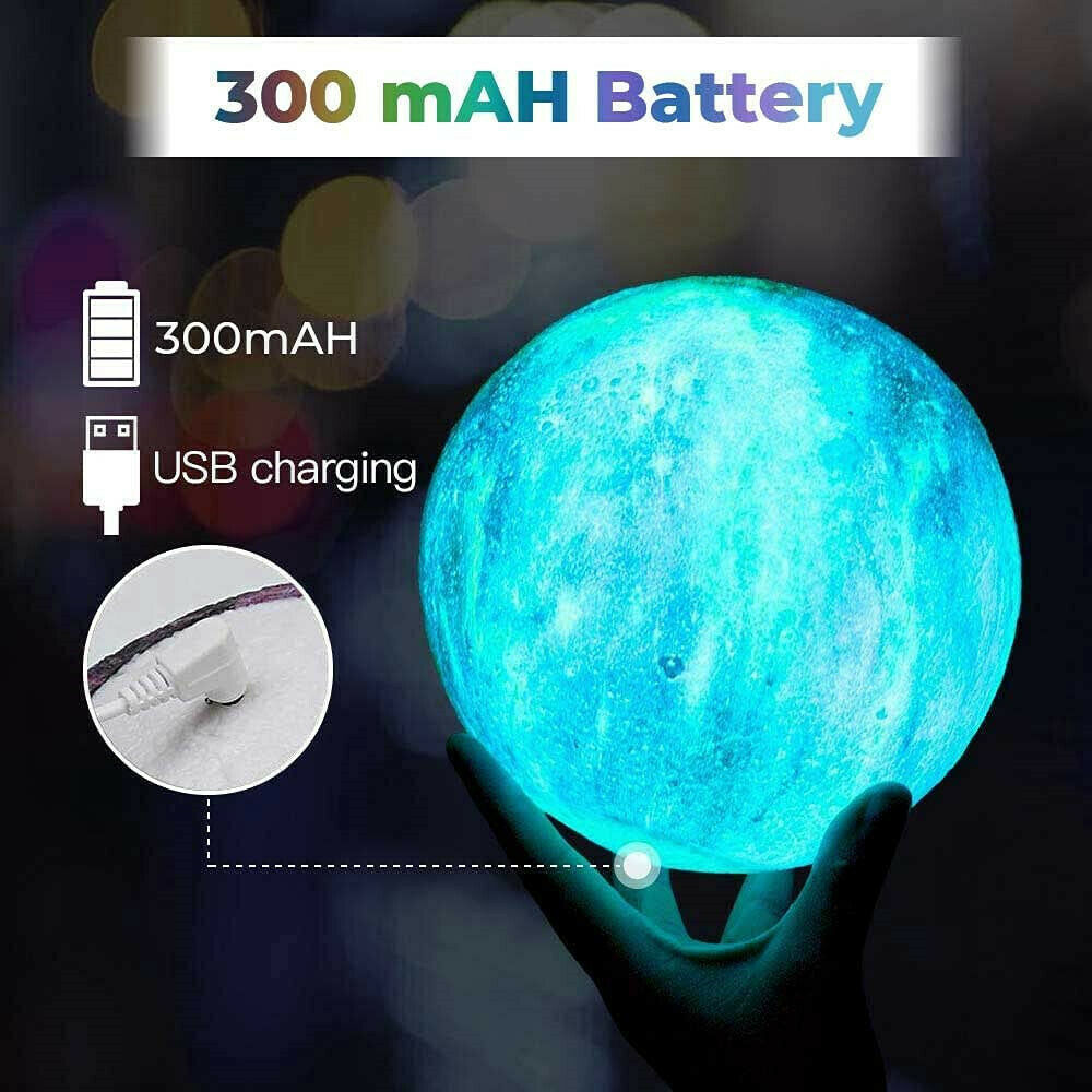 3D Galaxy Lamp Moonlight USB LED Night Lunar Light Touch Color Changing Moon Lamp