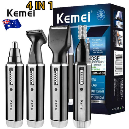 4 In 1 KEMEI Rechargeable Hair Beard Eyebrow Ear Nose Shaver Trimmer Electric Kits UK