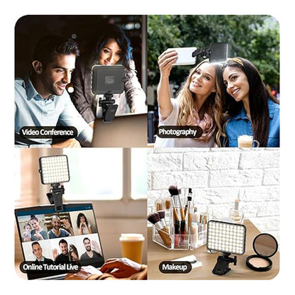 Rechargeable Selfie Light, Clip Fill Light For Phone Laptop Tablet Portable Light For Video Conference Live Streaming Zoom Call Makeup Picture White