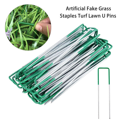 Weed Fabric Galvanised Staples Garden Turf Pins Securing Pegs U Artificial Grass  > UK Fast Shipping!