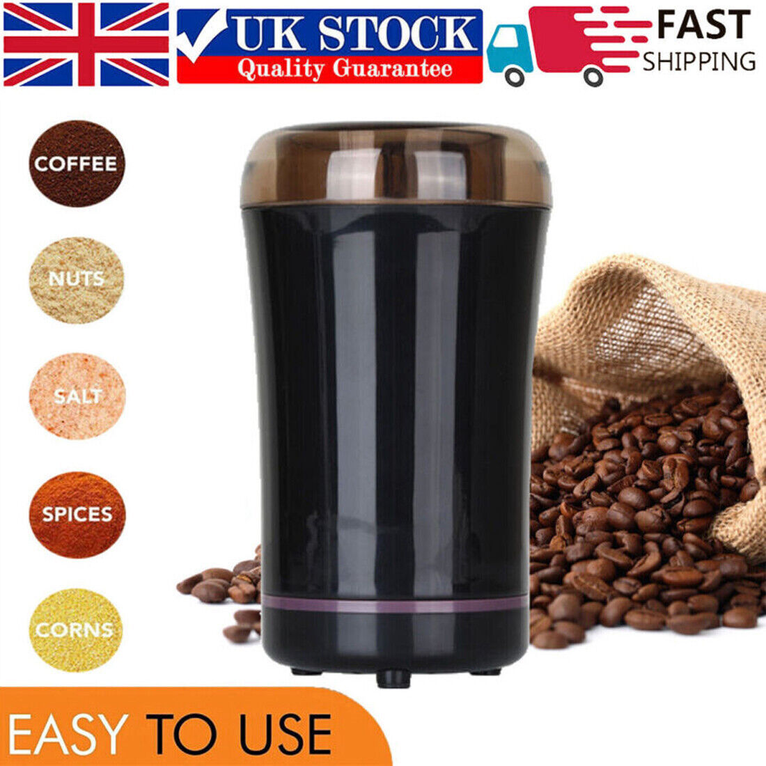 Electric Coffee Grinder Grinding Milling Bean Nut Spice Matte Blade Blender New