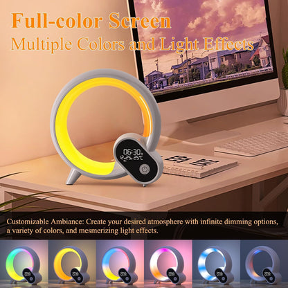 Smart Creative Q Light Analog Sunrise Digital Display Alarm Clock Bluetooth Audio Intelligent Wake-up Q Colorful Atmosphere Light