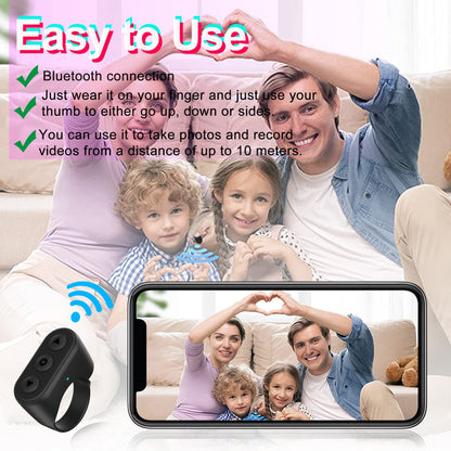 New Bluetooth Fingertip Video Controller For Tik-tok Short Video Browsing Device Flipping Mobile Phone Remote Control Ring Wireless Controller