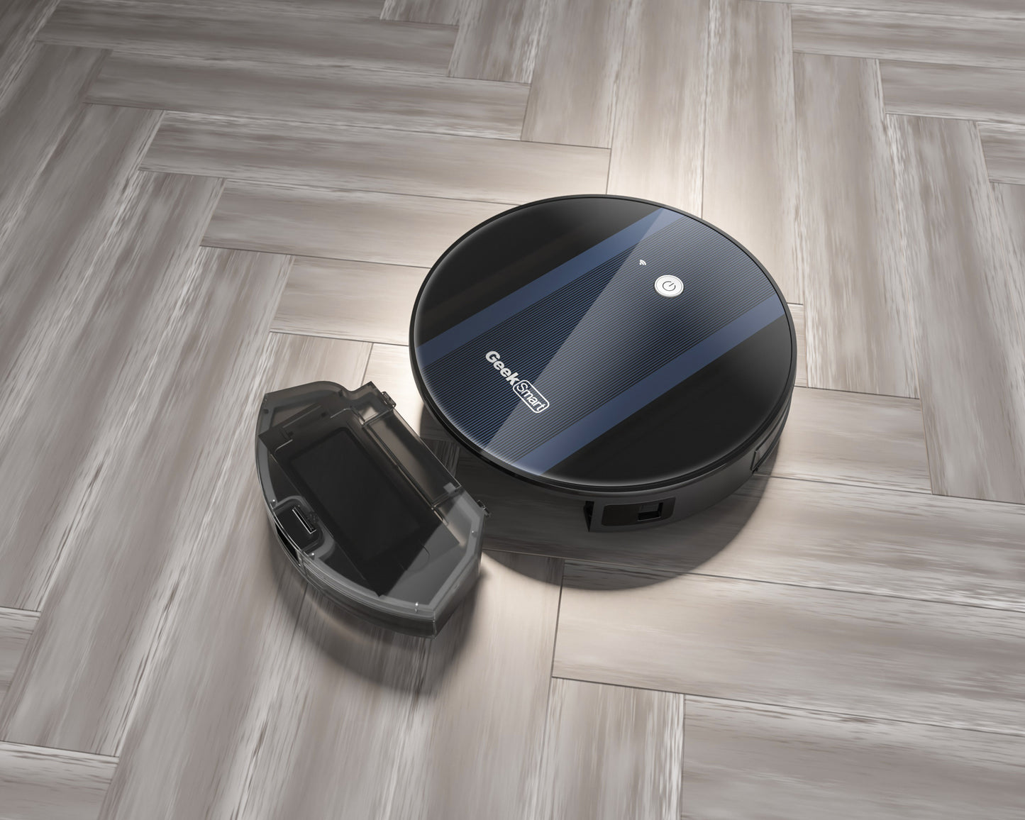 Geek Smart Robot Vacuum Cleaner G6 Plus, Ultra-Thin, 1800Pa Strong Suction, Automatic Self-Charging, Wi-Fi Connectivity, App Control, Custom Cleaning, Great For Hard Floors To Carpets.