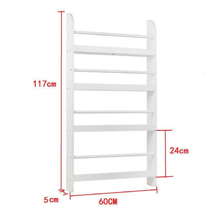 White Children Bookcase Unit Shelving Wooden Rack Kids Display Bookshelf Storage