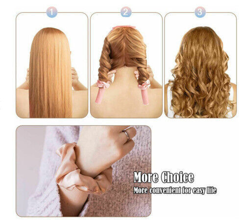 Silk Ribbon Hair Curlers Heatless Curling Rod Headband Wave Formers For Easy Use.  > UK Fast Shipping