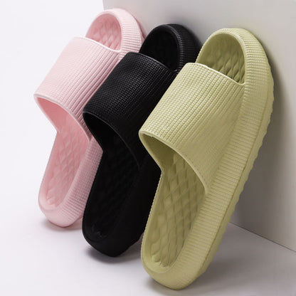 Summer EVA Slippers Solid Color Rhombus Stripe Anti-slip Slippers New Home Shoes