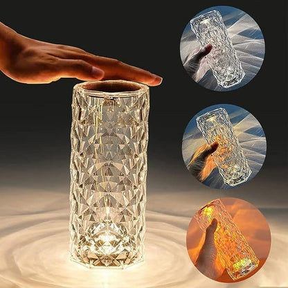 LED Crystal Table Lamp Rose Light Touch Enabled 16 Colors