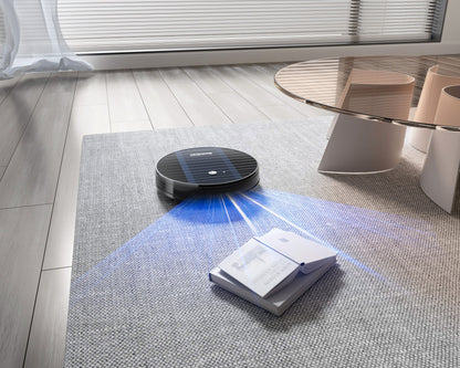 Geek Smart Robot Vacuum Cleaner G6 Plus, Ultra-Thin, 1800Pa Strong Suction, Automatic Self-Charging, Wi-Fi Connectivity, App Control, Custom Cleaning, Great For Hard Floors To Carpets.