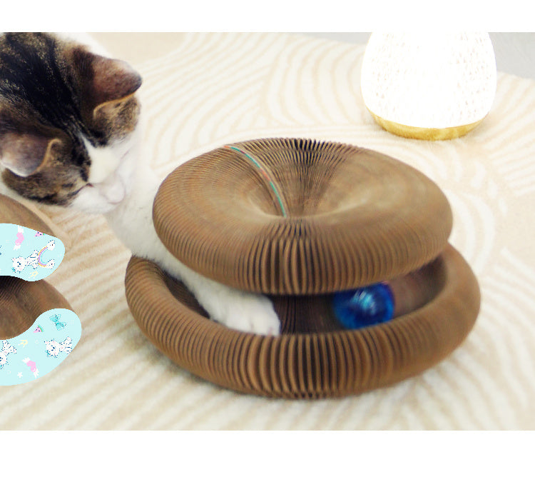 Deformable Interactive Corrugated Foldable Cat Scratcher Cardboard