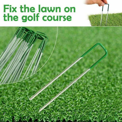 Weed Fabric Galvanised Staples Garden Turf Pins Securing Pegs U Artificial Grass  > UK Fast Shipping!