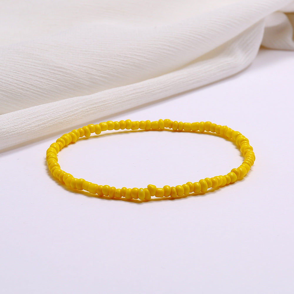 All-match Color Rice Bead Anklet Beach Style Jewelry