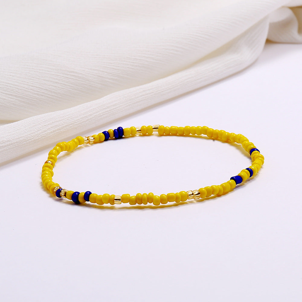 All-match Color Rice Bead Anklet Beach Style Jewelry