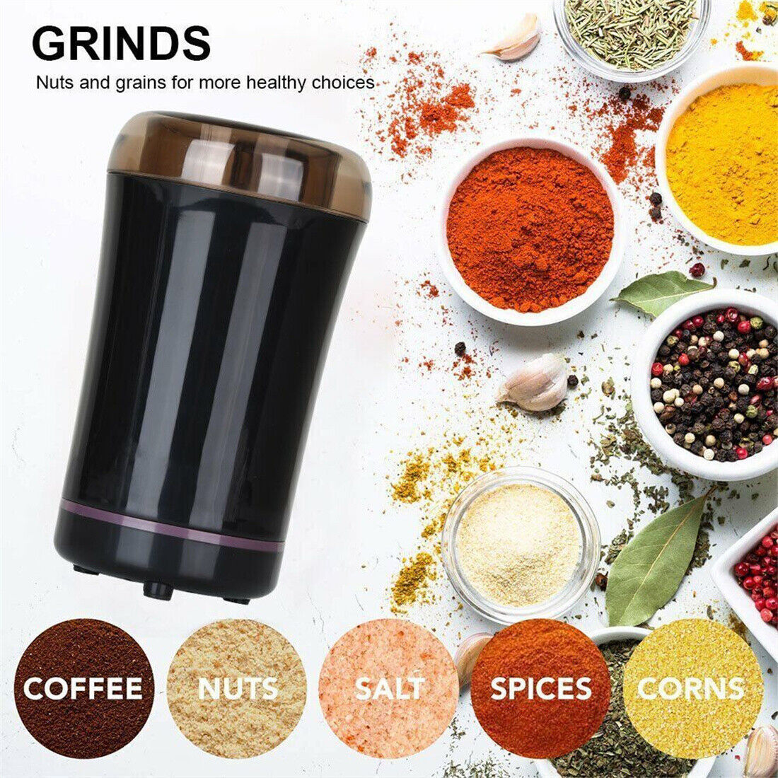 Electric Coffee Grinder Grinding Milling Bean Nut Spice Matte Blade Blender New