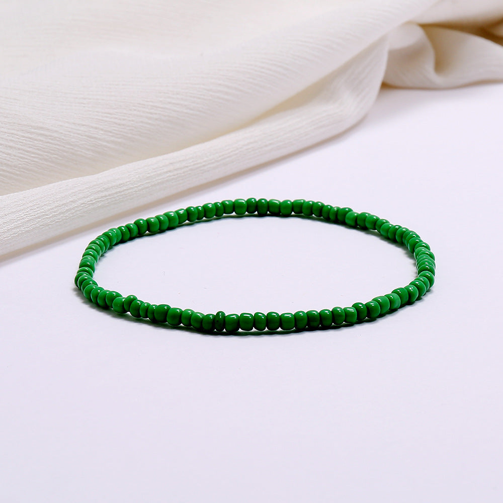 All-match Color Rice Bead Anklet Beach Style Jewelry